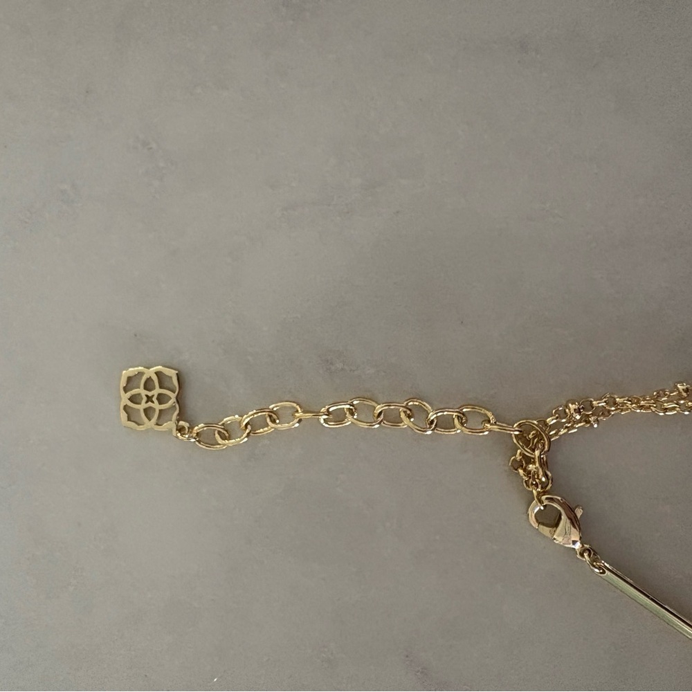 Kendra Scott - Gold Plated Necklace with Aqua Green Stone - Picture 4 of 5